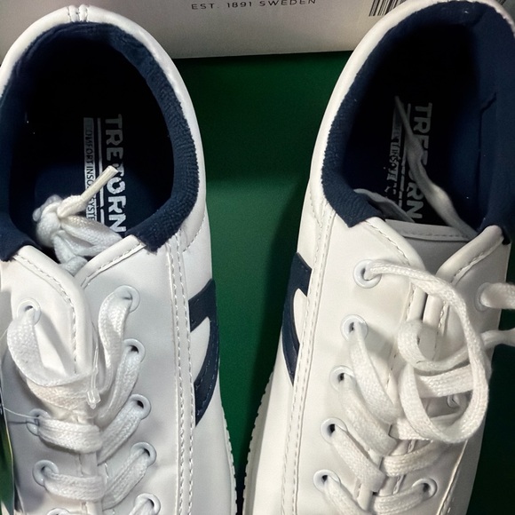 Tretorn Womens White and Navy Sneakers - Picture 3 of 7